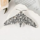 Hair Clip in the Shape of a Moth with a Moon Phase Motif Metal Hair Ornament with a Mystical Symbol 5