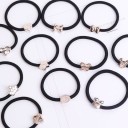 Hair Ties with Silver Decorations - 10 pcs 6