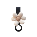 Haken für den Kinderwagen mit Klettverschluss 12 x 8 x 3 cm Praktischer Halter für Taschen mit einer Blume aus Garn Zubehör für Mütter Organizer für den Kinderwagen 5