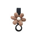 Haken für den Kinderwagen mit Klettverschluss 12 x 8 x 3 cm Praktischer Halter für Taschen mit einer Blume aus Garn Zubehör für Mütter Organizer für den Kinderwagen 1