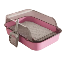 Halbgeschlossene Katzentoilette 37 x 26 x 15 cm Wasserdichtes Katzenstreu-Pad Kunststoffschale Toilettenreinigung Haustier 2