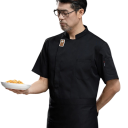 Halena da cuoco a maniche corte con colletto e tasche in cotone e poliestere abbigliamento da lavoro per cucina abbigliamento gastronomico 6