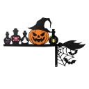 Halloween Eckdekoration für Türen oder Spiegel Kürbis mit Hut und Fläschchen für Zaubertränke 25 x 14,5 cm Schwarz und Orange Rahmen 1