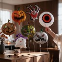 Halloween Inflatable Balloon Set 8 pcs 25 x 24 cm Foil Balloons Pumpkin Skull Eye Hand and Ghost Halloween Decoration and Party Decor 2