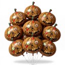 Halloween Inflatable Balloons Pumpkin 10 pcs Brown Zombie Pumpkin With Bulging Eyes and Blood Stains Brown Green and Red For Parties 1