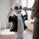 Halloween Inflatable Decoration Skeleton Standing Balloon 122 x 64 x 35 cm Skeleton With Black Cloak White and Black For Halloween Party 5