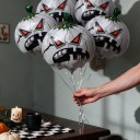 Halloween Inflatable Pumpkin Balloons 10 pcs White Pumpkin with Angry Face and Red Eyes White Red and Green for Parties 2