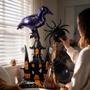 Halloween Koriste Ilmapallot 5 kpl Seisova Kauhukuja 150 x 106 cm Korppi Luudanvarsi ja 2 Hämähäkkiä Musta Oranssi ja Violetti 2