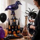 Halloween Koriste Ilmapallot 5 kpl Seisova Kauhukuja 150 x 106 cm Korppi Luudanvarsi ja 2 Hämähäkkiä Musta Oranssi ja Violetti 5