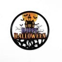 Halloween-koriste ovelle tai seinälle Pyöreä kyltti Happy Halloween 40 cm Littee 2D Kummitustalo ja haamut Värikäs sisustus 1