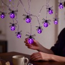 Halloween LED Light Chain Glowing Spiders Length 1.5 m Spider 8 x 5.5 cm Battery Powered Halloween Decoration for Home and Parties 7