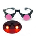 Halloween leuchtende Brille Rote Augen Mit versteckten Drähten im Rahmen 15 x 14,5 x 5,3 cm Schwarzer Rahmen Zubehör für das Kostüm des Sensenmanns 3
