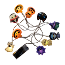 Halloween Light Chain 1.5 m 10 LED with Ghost Motifs Decorative Battery Lighting 2x AA Fairy Lights for Interior Decoration 1