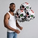 Halloween Luftballons Totenkopf 10 Stück Totenkopfballons mit grünem Auge und blutigen Flecken Weiß Schwarz und Rot für Partys 5