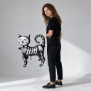 Halloween Luftdekorationsfigur Katzen-Skelett Stehender Ballon 52 x 47 cm Katze Mit Knochen Und Lächelndem Gesicht Schwarz Und Weiß Für Die Party 3