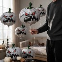Halloween Oppustelige Balloner Græskar 10 stk Hvidt Græskar Med Sur Ansigt Og Røde Øjne Hvid Rød Og Grøn Til Fest 4