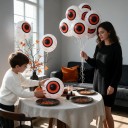Halloween Oppustelige Øjne Balloner 10 stk Runde Balloner Øje Med Rød Iris Og Vener Hvid Rød Og Sort Til Halloween Fest 4
