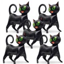 Halloweendecoratie Inflatable Ballonnen Zwarte Kat 5 stuks Staand 65 x 62 cm Met Groene Ogen Zwart en Groen Voor Halloweenfeest 1
