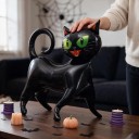 Halloweendecoratie Inflatable Ballonnen Zwarte Kat 5 stuks Staand 65 x 62 cm Met Groene Ogen Zwart en Groen Voor Halloweenfeest 2