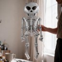 Halloweeni Dekoráció Nafukáló Álló Lufik Csontváz Teljes Test Csillogó Felület Fehér és Fekete Halloweeni Bulira 3