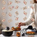 Halloweeni Dekoráció Papíralapú Levelek 20 db 14,6 x 8,8 cm Vintage Borítékok Piros Viasszal Pecséttel Bézs Függesztéshez és Girlandhoz 6