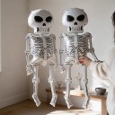 Halloweeni Koriste Ilmapallot Seisova Luuranko Koko Figuroi Kiiltävä Pinta Valkoinen ja Musta Halloweeni Juhliin 4