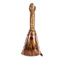 Halloweeni Nafukáló Dekoráció Seprű Álló Lufi 39 x 93 cm Boszorkány Seprű Fényes Felület Barna és Arany Halloweeni Bulira 1