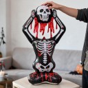 Halloweeni Nafukovací Dekoráció Álló Csontváz Lufi 118 x 65 cm Fekete Fehér és Piros Vérfoltokkal Halloweeni Bulira 5