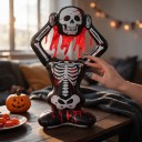 Halloweenin Ilmapallo Koriste Luuranko Seisova 118 x 65 cm Musta Valkoinen ja Punainen Verisillä Täplillä Halloween-juhliin 4