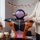Halloweensk Dekorationsfigur Drakula Stående Luftballon 117 x 89 cm Vampyr Med Flagermus Sort Orange og Lilla Til Halloween Fest 6