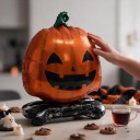 Halloweenská Dekorace Nafukovací Stojící Balónky Dýně 2 ks 65 x 85 cm a 36 x 45 cm S Podstavcem Oranžová Černá a Zelená Na Párty 6