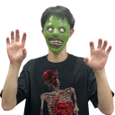 Halloweenska maska demona horrorowa twarzowa maska z usmiechem Straszna zla cosplay rekwizyt na maskaradzie karnawale i imprezie 4