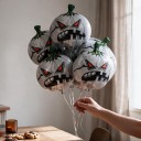 Halloweenskie Nafukujące Baloniki Dynie 10 szt Biała Dynia Z Wkurzoną Twarzą i Czerwonymi Oczami Biała Czerwona i Zielona Na Imprezę 6