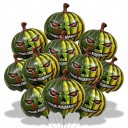 Halloweenskie Nafukujące Baloniki Dynie 10 sztuk Zielona Dynia Z Złym Uśmiechem i Czerwonymi Oczami Zielona Żółta i Czerwona Na Halloweenową Imprezę 1