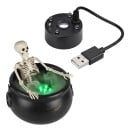 Halloweenský čarodějnický kotel S kostlivcem a mlhou LED osvětlení 20 cm Napájení USB Černý se zeleným světlem Dekorace na párty a stůl 3