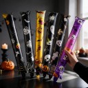 Halloweenskyt nafukovací balónit 6 kpl Pitkät 62 cm Mustat, kultaiset ja violetit Teemat kurpitsoista, pääkalloista ja hengistä Koristeet 6