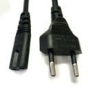 Hálózati tápkábel 0,6 m Eurodugóval és C7 nyolc alakú csatlakozóval fényképező töltők és laptop adapterek számára Réz és PVC Fekete 5