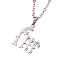 Halskette mit Anhänger Mama und drei Töchter Elegante Halskette aus Edelstahl Symbol der Familie Geschenk für Mama und Töchter 2