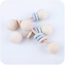 Halteres de madeira com anéis de silicone J1910 5