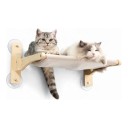 Hamaca dobrável para gatos na janela 45 x 34 cm Capacidade 20 kg Madeira em várias camadas e revestimento de veludo 4 ventosas 85 mm Bege 3