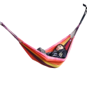 Hamak płócienny 260x80 cm Mocna szeroka huśtawka wisząca do spania, przenośna huśtawka z tkaniny do użytku na świeżym powietrzu, na kempingu i w czasie wolnym 3
