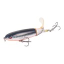 Hameçon flottant popper 10 cm 13 g avec queue rotative et yeux 3D Deux hameçons triples Pour la pêche des poissons prédateurs en surface 10