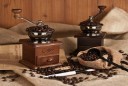 Hand Coffee Grinder in Retro Style with Ceramic Blade Wooden Cabinet with Drawer for Ground Coffee Metal Bowl and Crank 9.5 x 9.5 x 21 cm 5
