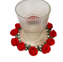 Hand-Crocheted Coaster with Rose Design Decorative Mug Mat Protective Table Coaster for Everyday Use 2