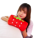 Hand Warmer Cushion 30 x 20 cm Red Strawberry-Shaped Cushion Cute Gift for Children and Adults Napping and Relaxation 2