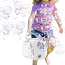Handheld Electric Bubble Machine with Light Effect 10 Holes 15.4 x 8.9 x 10.9 cm Powered by 4x AA Batteries for Parties, Celebrations and Outdoor Shows 6