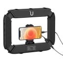 Handheld LED Light with Phone and Camera Cage Adjustable Temperature 2500–8500 K Battery 8000 mAh 20 W CRI 96+ Black For Vlogging and Video 7