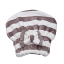 Håndklæde til hår i form af hat stribet 25 x 27 cm fleece hurtigttørrende absorberende turban til hår til brug efter badning og brusebad 4