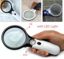 Handlupe mit LED-Beleuchtung 3- und 45-fache Vergrößerung Optisches Glas 75 x 22 mm Leichtbauweise Ergonomischer Griff Zum Lesen von Münzen und Briefmarken 2
