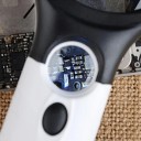 Handlupe mit LED-Beleuchtung 3- und 45-fache Vergrößerung Optisches Glas 75 x 22 mm Leichtbauweise Ergonomischer Griff Zum Lesen von Münzen und Briefmarken 3